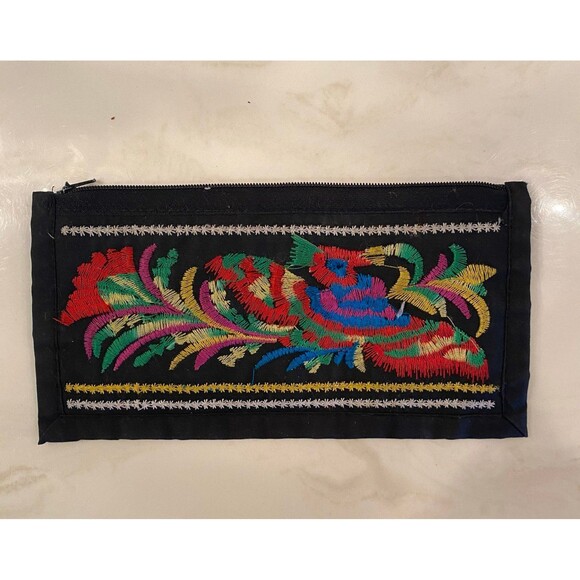 Clutch Wallet Makeup Bag use  it for so many things! Beautiful Bird Embroidered - Picture 1 of 7